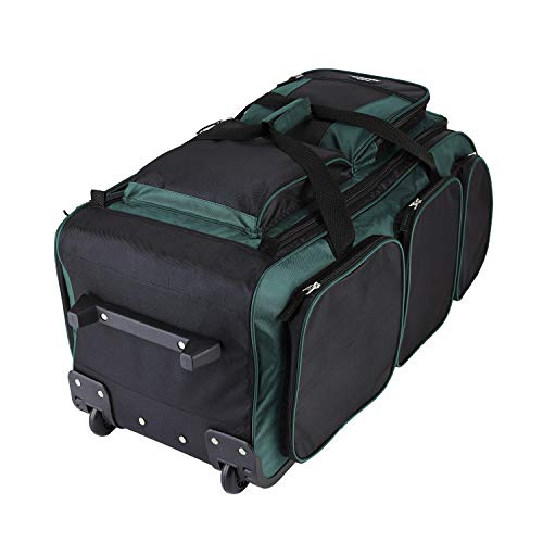 Travelers Club Xpedition 30 Inch Multi-Pocket Upright Rolling Duffel Bag, Teal, 30-Inch