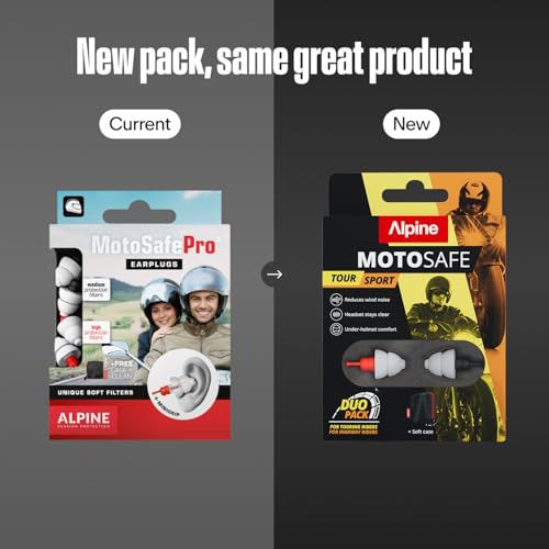 Image of Alpine MotoSafe Duo | Motorcycle Ear Plugs for Wind Noise Reduction