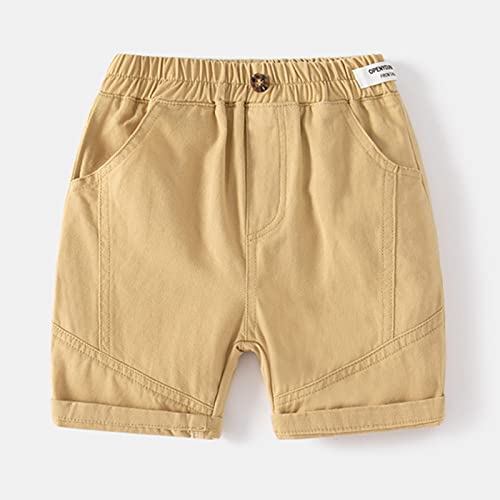 Toddler Boys Cargo Pants Casual Elastic Waist Pull On Trousers Sports Workout Pants Kids Jogger (Khaki #2, 2-3 Years)2