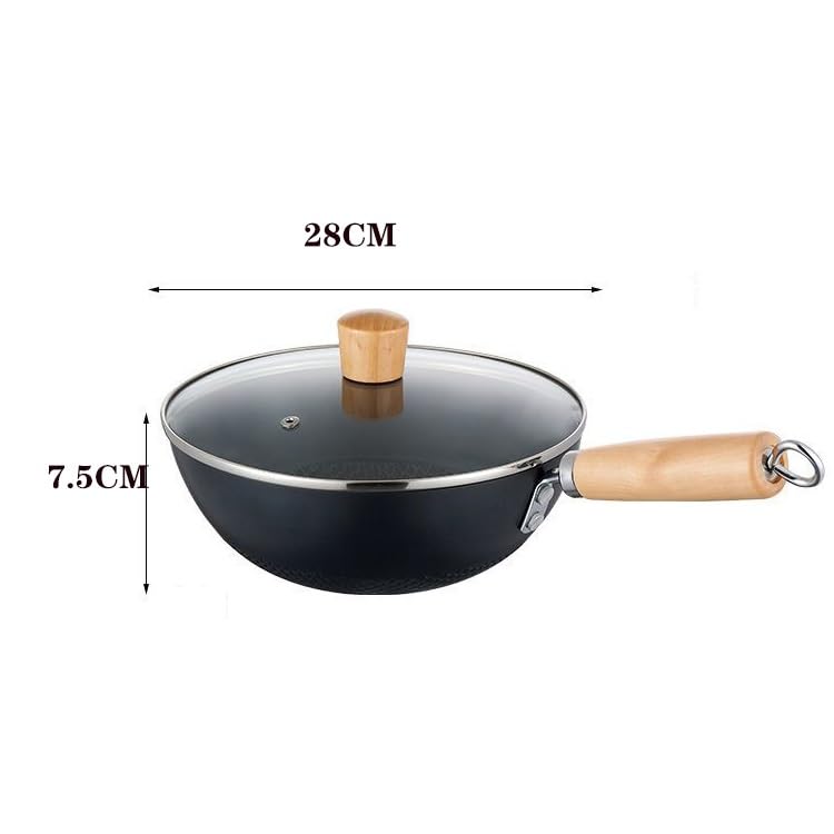 Wok grande con mango antiadherente para cocina a gas miniatura 2