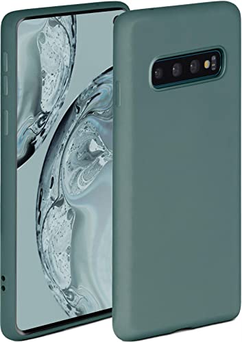 ONEFLOW Soft Case kompatibel mit Samsung Galaxy S10 Hülle aus Silikon, erhöhte Kante für Bildschirmschutz, zweilagig, weiche Handyhülle - matt Petrol Cover
