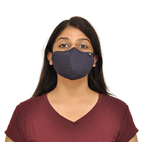 Image of YUGA HexaShield Snug Reusable Washable Cotton Cloth Breathable Fabric Face Mask for Men and Women| Nose Clip|Adjustable Earloop | Anti-Germ | Anti Bacteria |Multicolor, Pack of 2 Large