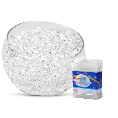 50 000 Transparent Perles d'eau en Gel, Perles de Gel Non Toxique Biodégradable pour la décoration de Vase, Perles Flottantes, DIY Bricolage, Remplissage de...