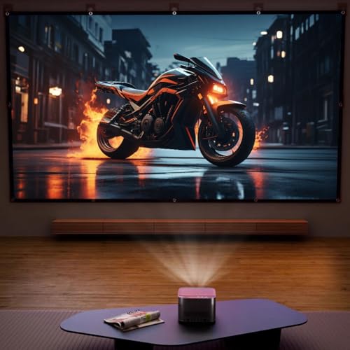 Pantalla plegable portátil para proyector, interior y exterior, relación 16:9, HD 4K sin arrugas, con bolsa de transporte (60 pulgadas) miniatura 3