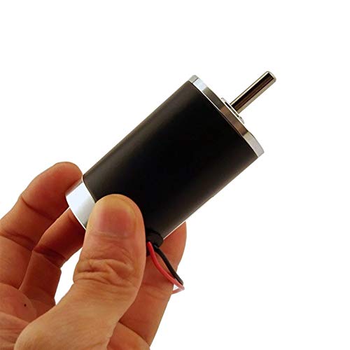 Lruirui-Motor DC 38 mm rörformad likströmsmotor, 2000 RPM 3000 RPM 4000 RPM 5 000 RPM 6 000 RPM 7 W/8 W, 12 V 24 V motor, DIY drivrutindelar (färg: Svart, hastighet (RPM): 12 V 2000 RPM)