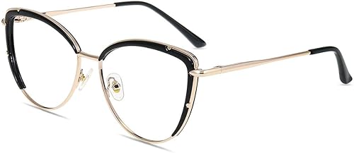 Firmoo Lentes de bloqueo de luz azul, antifatiga ocular, anti dolor de cabeza, corte UV, gafas de lectura para computadora Cateye con aumento