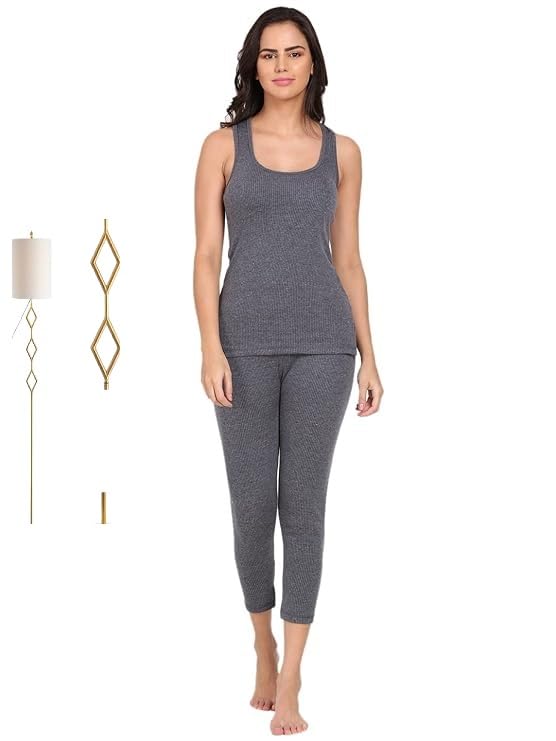 the lion's share Women Sleeveless Thermal Top and Lower Set-picture-31