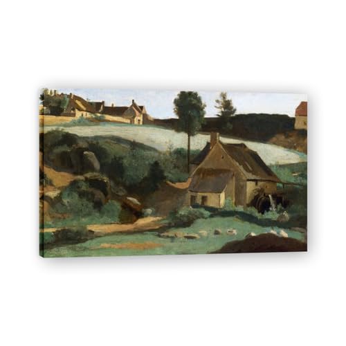 Tableau Paysage Français sur Toile avec cadre premium style vintage pour bureau