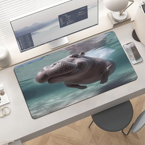 Diving Hippo Desk Pad con base de goma antideslizante miniatura 6