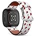 CJBROES Replacement Leather Watch Band, Compatible with Fitbit Versa 3 and Fitbit Sense of Wristband Bracelet Accessory - Ladybugs