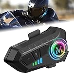 FEYA Motorcycle Helmet Speakers - Super Long Battery Life, Motorbike Headset Single Use Headset with Soft/Hard Mic,IPX6 Automatic Answer/Music Control/Intelligent Noise/Wake up Siri - Y-M10