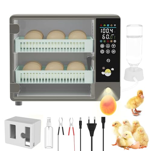 Brutautomat Vollautomatisch, 24 Eier Brutapparat, mit automatischer Eierwendung und automatischer Befeuchtung, Temperaturkontrolle, LED-Touchscreen, doppelte Stromversorgung, für Bruthühner, Wachteln Brutautomat Vollautomatisch, 24 Eier Brutapparat, mit automatischer Eierwendung und automatischer Befeuchtung, Temperaturkontrolle, LED-Touchscreen, doppelte Stromversorgung, für Bruthühner, Wachteln