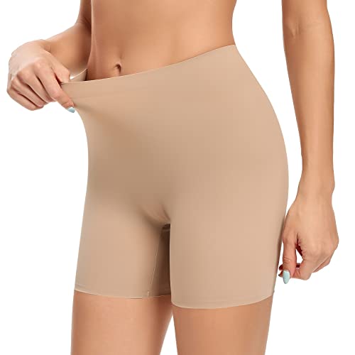 Image of Werena Seamless Slip Shorts for Women Under Dress Shaping Boyshorts Panties Tummy Control Shapewear