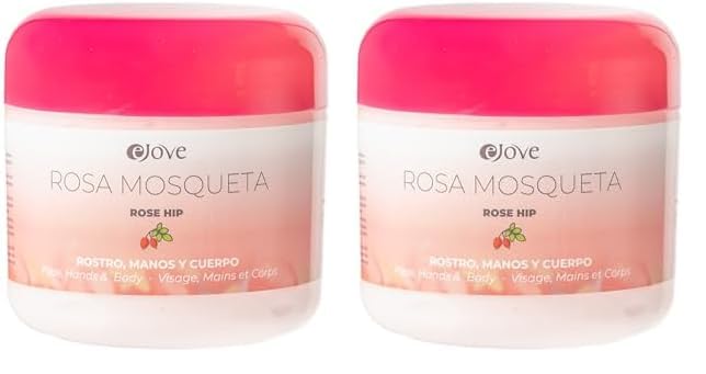 Ejove Crema de Rosa Mosqueta para Rostro, Manos y Cuerpo 300 ml : Rejuvenecedor Natural para Estrías, Cicatrices y Arrugas (Paquete de 2)