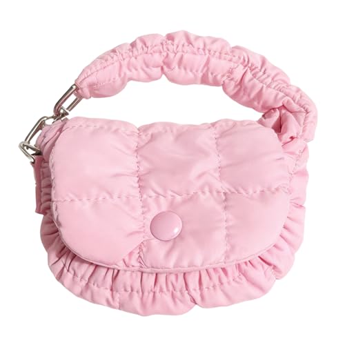 acolchada de 3.9 x 0.8 x 3.1 pulgadas, ligera, suave y esponjosa, mini bolso acolchado de burbujas, bolsas de mano con correa ajustable y monedero gratis, para actividades al aire libre, trabajo