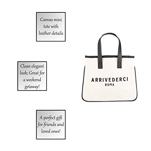 Image of Santa Barbara Design Studio Hold Everything Tote, Black /White 100% Cotton Canvas, Genuine Leather Handles, Mini
