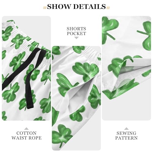 Pajama Shorts for Men St. Patrick's Day Shamrock Summer Pajama Pants with Pocket Pjs Bottoms Sleep Shorts4