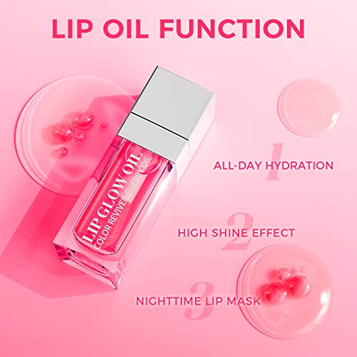 Ofanyia Hydrating Lip Glow Oil, Plumping Lip Gloss Tinted Lip Balm, Long Lasting Hydrating Lip Gloss Tinted Lip Non-sticky, Lip Tint Lip Oil for Dry Lip - Image 5