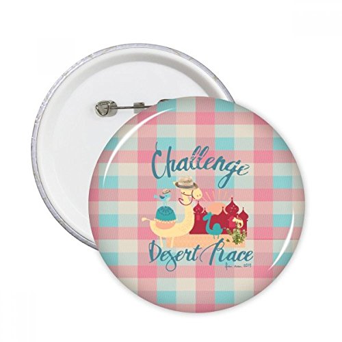 Badge bouton carré et rond motif château camel oiseau bleu pour customiser vêtements XL Lot de 5