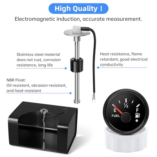 Indicador de nivel de combustible con reloj de depósito y sensor de 175mm 5