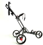 Carro De Golf Carro De Empuje De Golf Carros De Empuje De Golf Carro De Golf Plegable De 3 Ruedas Carro De Golf Manual De Empuje/Tirón con Soporte para Paraguas Tarjeta De Puntuaci