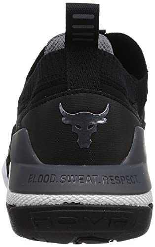 Under Armour Men's Project Rock 4 Training Shoe (9.5, Black/White, Numeric_9_Point_5)