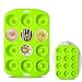 Silicone Mini Donut Maker Baking Muffin Pan Tray 12 Holes Pure Food Grad Green makes12 Full Size Donuts, BPA Free, FDA & German LFGB Approved by Cupidove