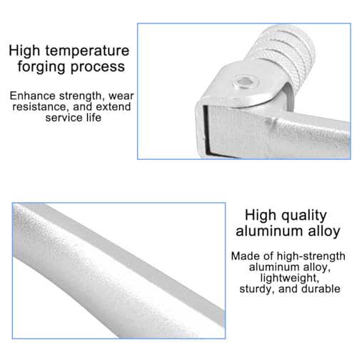 Image of Motorcycle Folding Gear Shifter Shift Lever, Foldable Motorbike Pedal Shifter Replacement Accessories with Tank Cap Vent Hose Tube, Fit for 50cc 70cc 90cc 110cc Pit Dirt Bike Parts (Silver)