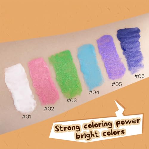 Image of 6 Pcs Colorful Matte Liquid Eyeshadow Eyeliner Set, White, Pink, Green, Blue, Purple, Dark Blue, Halloween Stage Clown Children's Makeup, Quick-Drying, Long-Lasting, Waterproof (6Pcs-Matte Colorful 2)