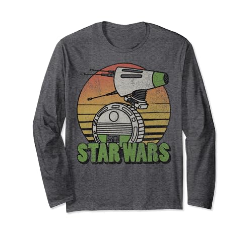T-shirt Star Wars The Rise of Skywalker D-0 à manches longues et style rétro usé