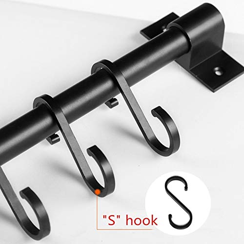 Image of Plantex Stainless Steel Cloth Hanger Wall Mounted with Hanging Hooks /Hook Rail for Bathroom /Cloth Hanger for Wall - Kitchen Accessories (Black)