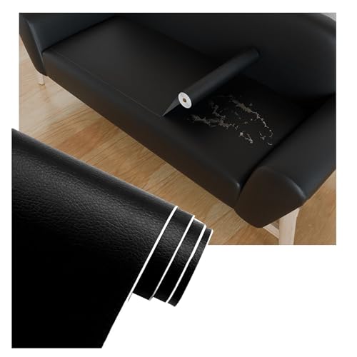 Parche de cuero negro autoadhesivo para solucionar roturas en sofás, sillas y bolsos de mano
