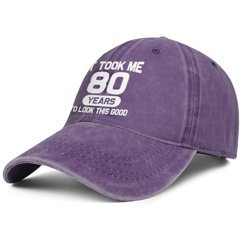 Image of 80th Birthday Gifts 80 Year Old Gifts Ideas for Men Women It Took Me 80 Years to Look This Good Hat Washed Cotton Hat