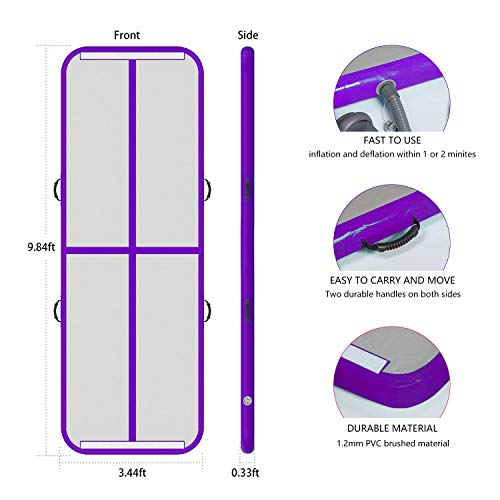 image for EZ GLAM 10ft/13ft/16ft/20ft Air Mat Tumble Track Inflatable Gymnastics