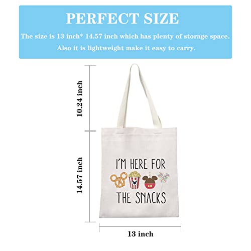 GJTIM Snacks Lover Gift Family Vacation Gift Snacks Travel Bag I’m Here For The Snacks Makeup Bag (For The Snacks Tote)2