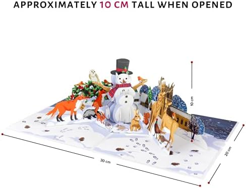 Cardology - Winter Woodland Christmas Card | Christmas Pop Up Cards, 3D Greetings Cards For Family and Friends | Handmade Cards