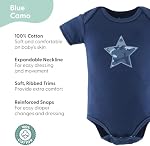 The Peanutshell Maillots de corps à manches courtes, 100% Outfits de coton pour les garçons, taille Nouveau-né à 18-24 mois, Camo bleu