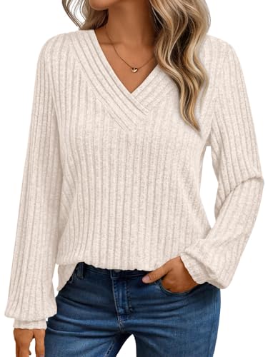 AUTOMET Women Long Sleeve Shirts Fall V Neck Work Tops 2025 Fashion Tunic Sweaters Dressy Casual Winter Blouse Trendy Outfits