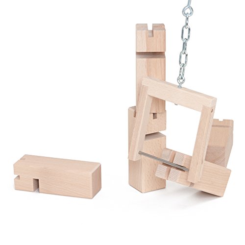 waelderspielzeug Fröbelturm - Teamspiel für Erwachsene und Kinder ab 8 Jahren - das Original aus heimischem Buchenholz - Mehrfarbig oder Natur