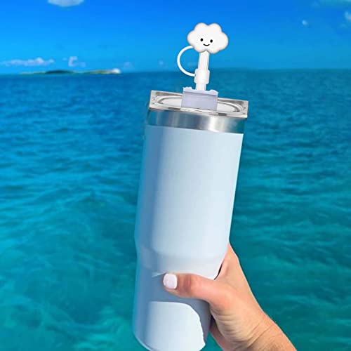 Aiersa Straw Cover For Stanley Cup,4Pcs Cloud Straw Covers Compatible With Stanley 30&40Oz And Simple Modern With Handle Tumbler With Handle,Silicone Straw Topper Caps For Stanley Cups Accessories #TOP5