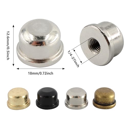 Image of 4PCS Solid Lamp Finials Caps Tapped, Knob On Top of The Harp Lampshade Stand, Harp Lamp Finial Knob, 1 /2 inch Tall, Silver