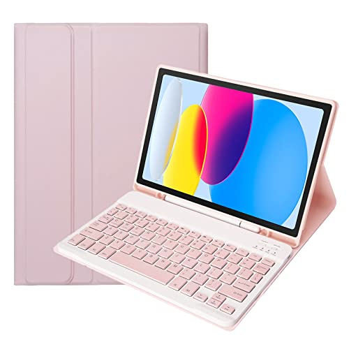 IPad Air 第5世代 (2022) / Air 第4世代 (2020) 10.9インチ用キーボードケース、Sペンホルダー付き磁気脱着式無線Bluetoothキーボード,ピンク