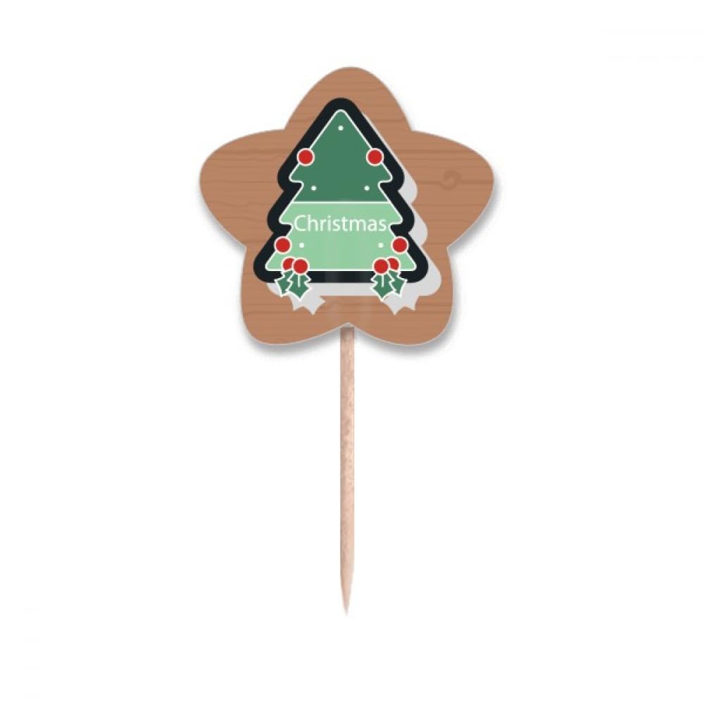 Cure-dents drapeaux arbre de Noël étoile pour cupcake picks et décoration de buffet