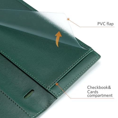 Image of CoBak Checkbook Cover for Women & Men - PU Leather Case with RFID Blocking | Classic Design Check Book Holder for Personal and Business