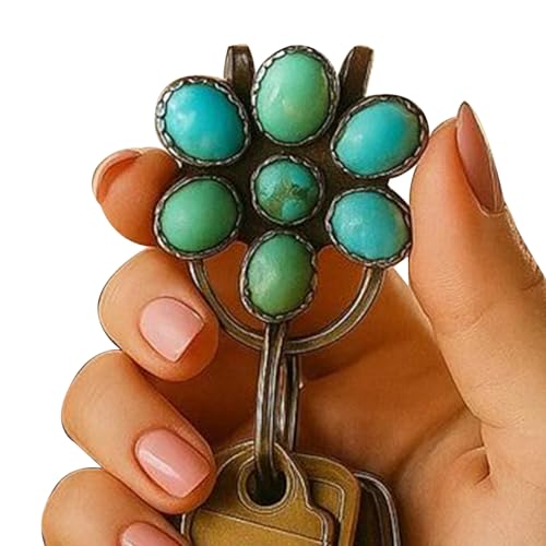 Turquesa Keynchain - Bohemian Turquoise Purse Decor | DURANTE NOTICIAS PARA LOS BACKPACKS JEANS Mpêche La Tartonería Y Sirve Como Compañero De Cartera Ideal Para Uso Diario Sin Esfuerzo