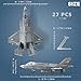 SEBUNAS 1:72 Scale F-35 Fighter Jet Quick Build Model Kit Plastic Millitary F35 Airplane Toy Assembly Aircraft Model with Stand Gift for Kids (27 Pieces)