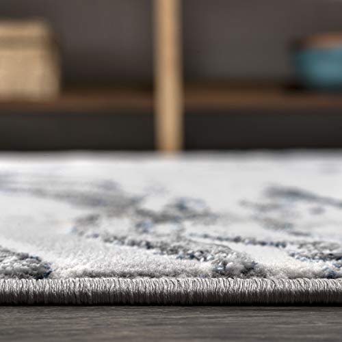 JONATHAN Y Swirl Marbled Gray/Blue Indoor Area Rug 8X10 ft, Abstract for Living Room, Bedroom, Kitchen, Office, Easy-Cleaning, High Traffic, Pet-Friendly, Non-Shedding SOR203B-8 - Image 7