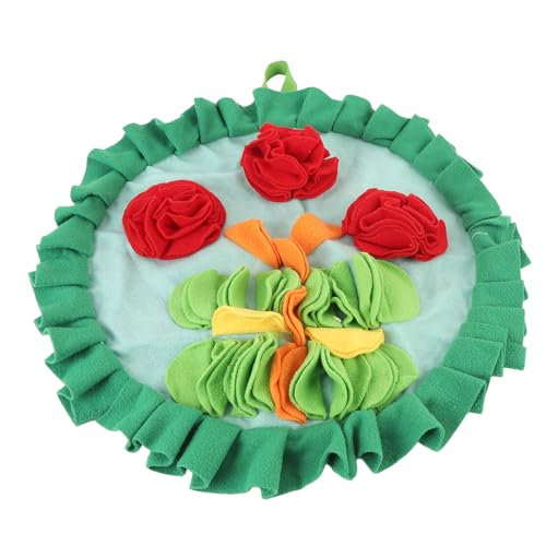 Tapete de Alimentação Interativo Com Três Flores Vermelhas Padrão Tapete de rapé de Coelho para Anim