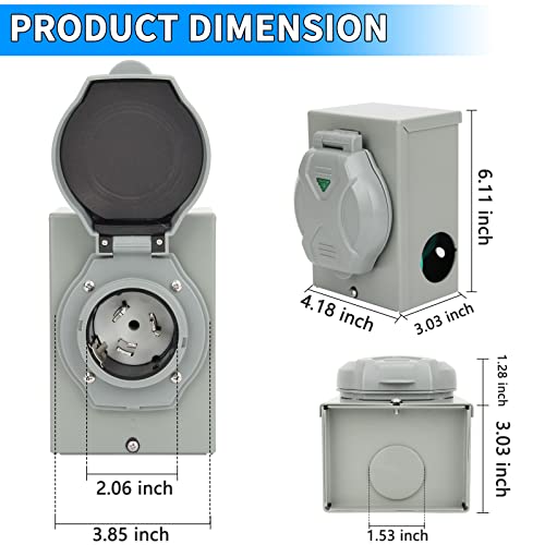 Opl5 POWER INLET BOX With Pre-Drilled Holes, Nema Ss2-50P,125/250 Volt, 12500 Watts Outdoor Generator Transfer Switch thumb #3