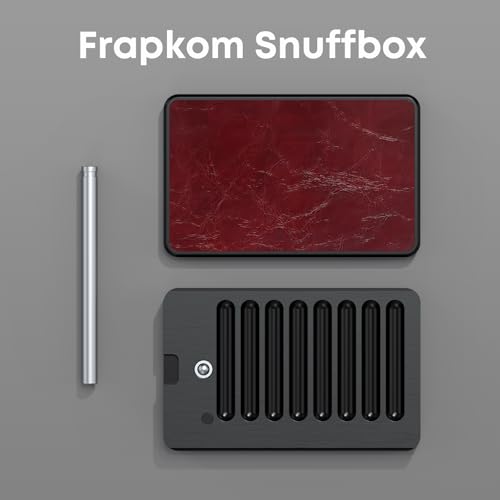 Image of 8 Compartment Organize Box with Built in Alloy Straw, Red Black Storage Box, 3.15 x 2 x 0.32 Inches